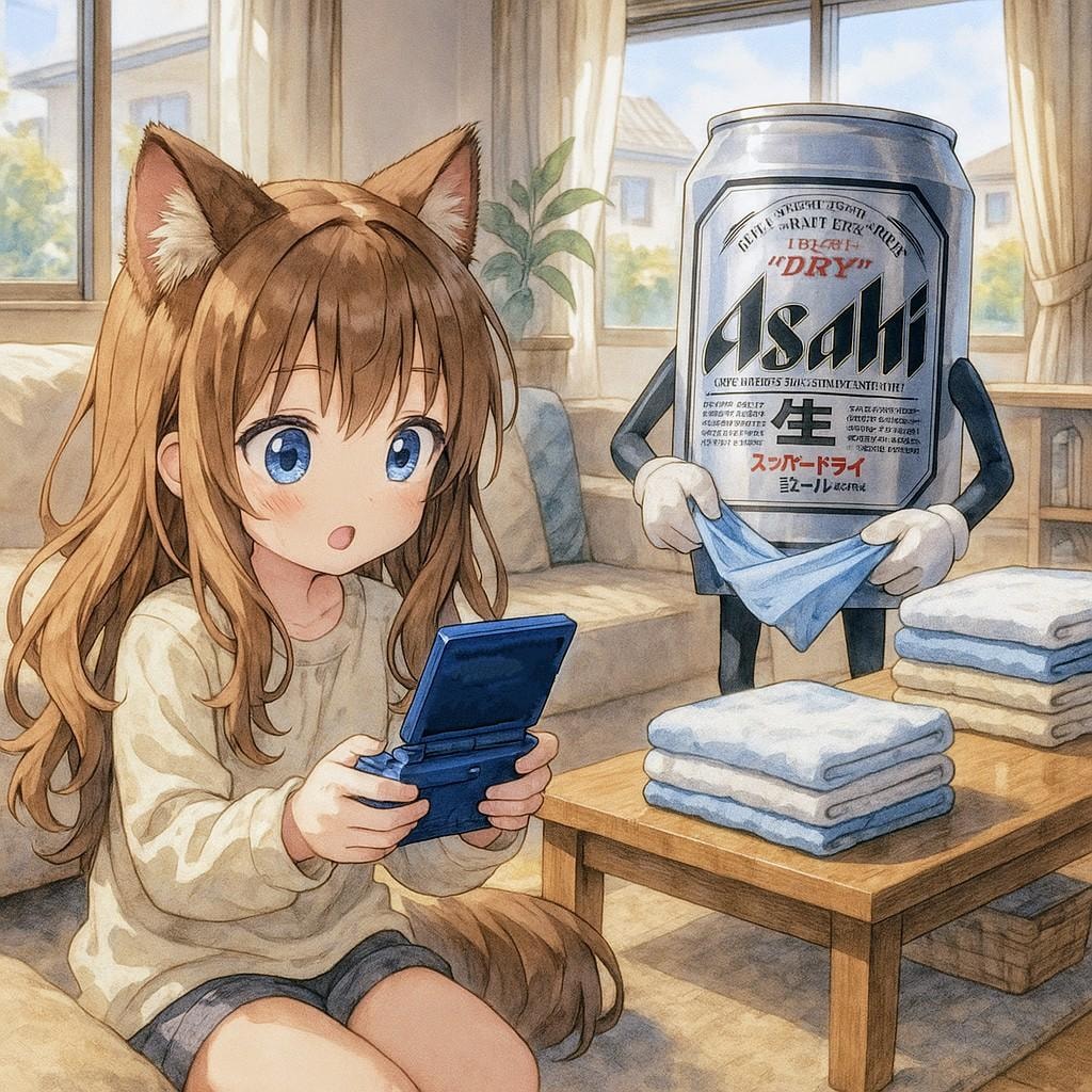 ゲームボーイアドバンスSPで遊ぶ小さな女の子