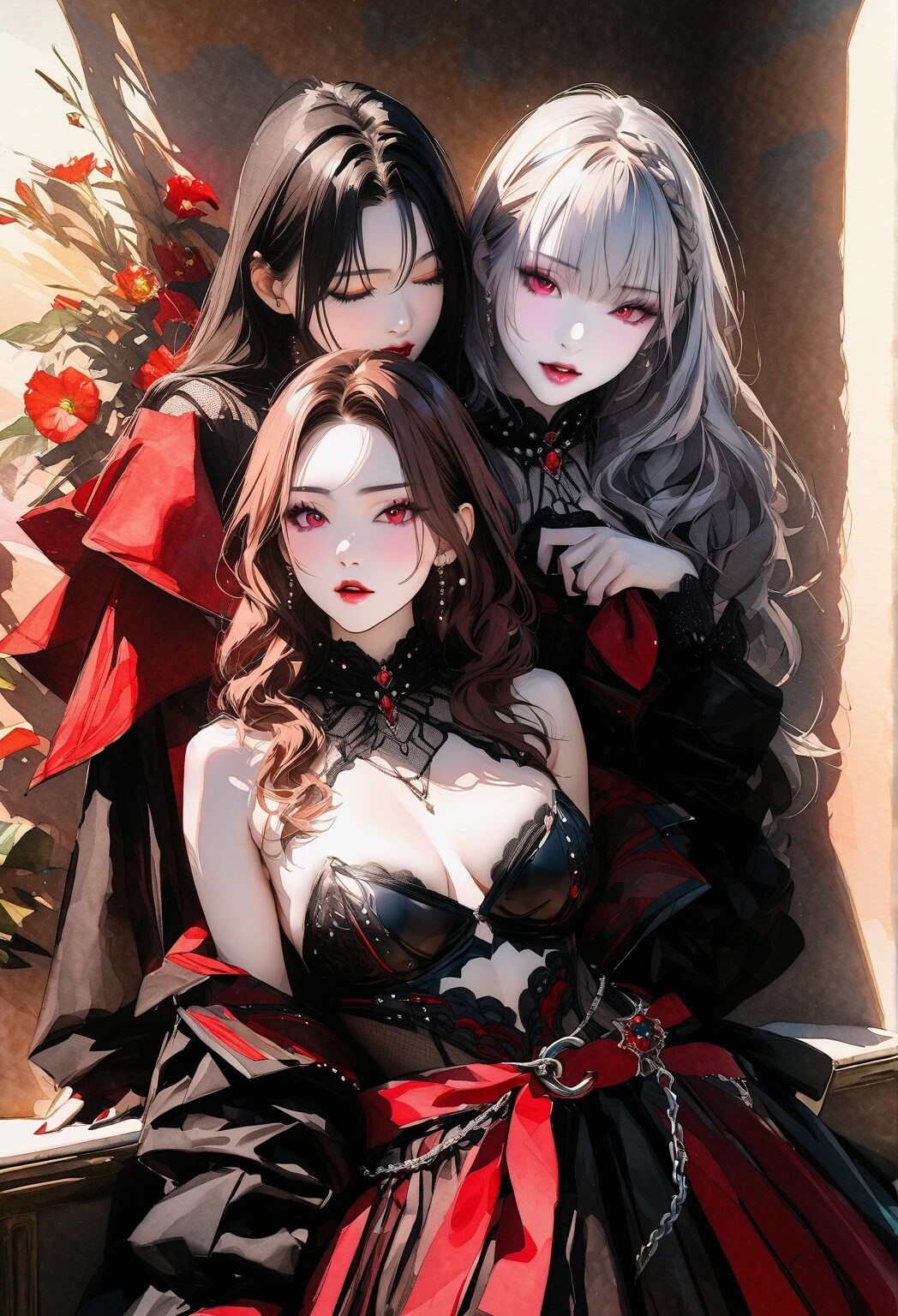 バンパイアの３姉妹 | の人気AIイラスト・グラビア