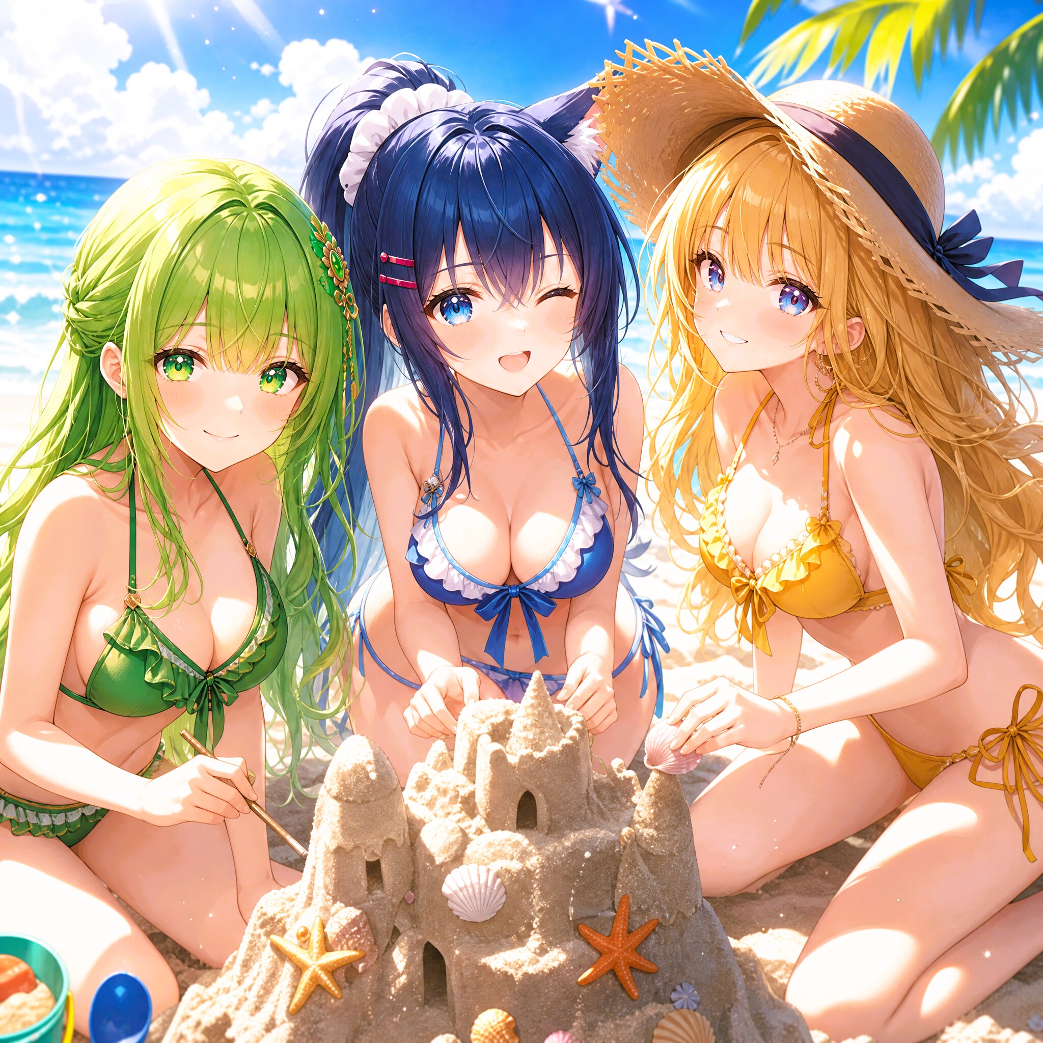 砂のお城（EMERALDちゃん、FROSTちゃん、GARLANDちゃん）