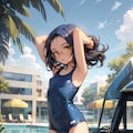 スク水の眼鏡っ娘 2枚目