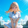 テニス少女と風のいたずら 2枚目