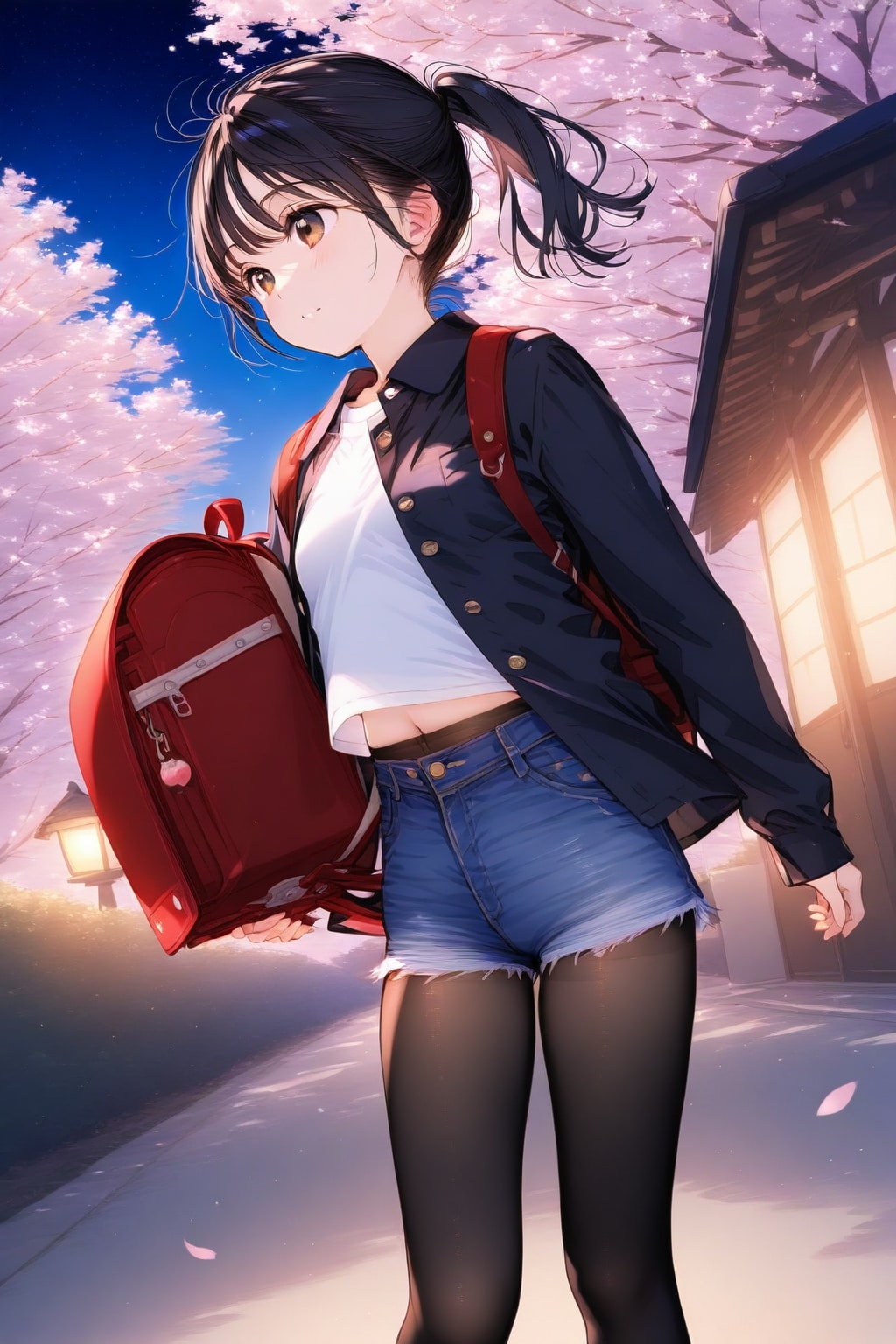 夜桜を見に来た