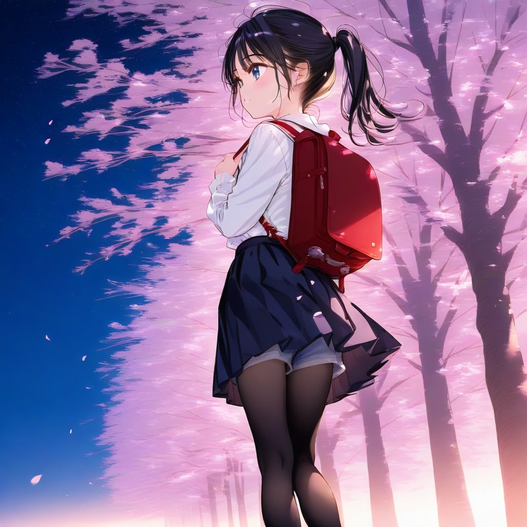 夜桜を見に来た