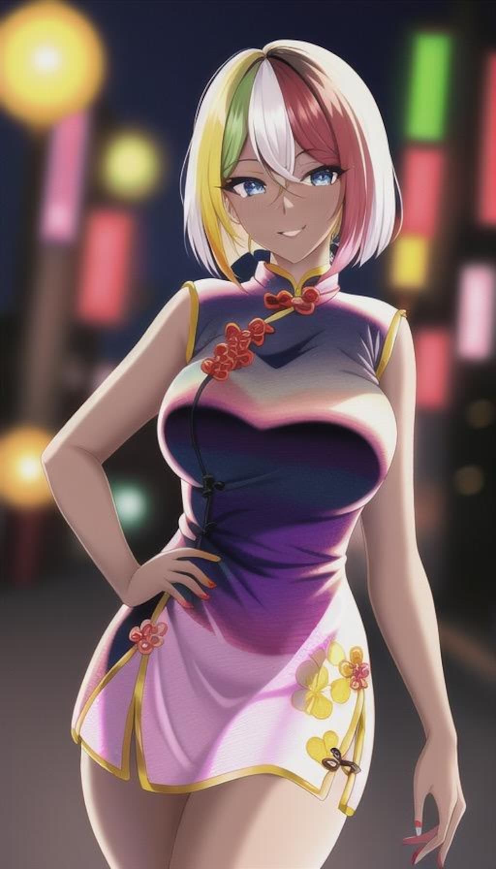 褐色チャイナドレスギャル