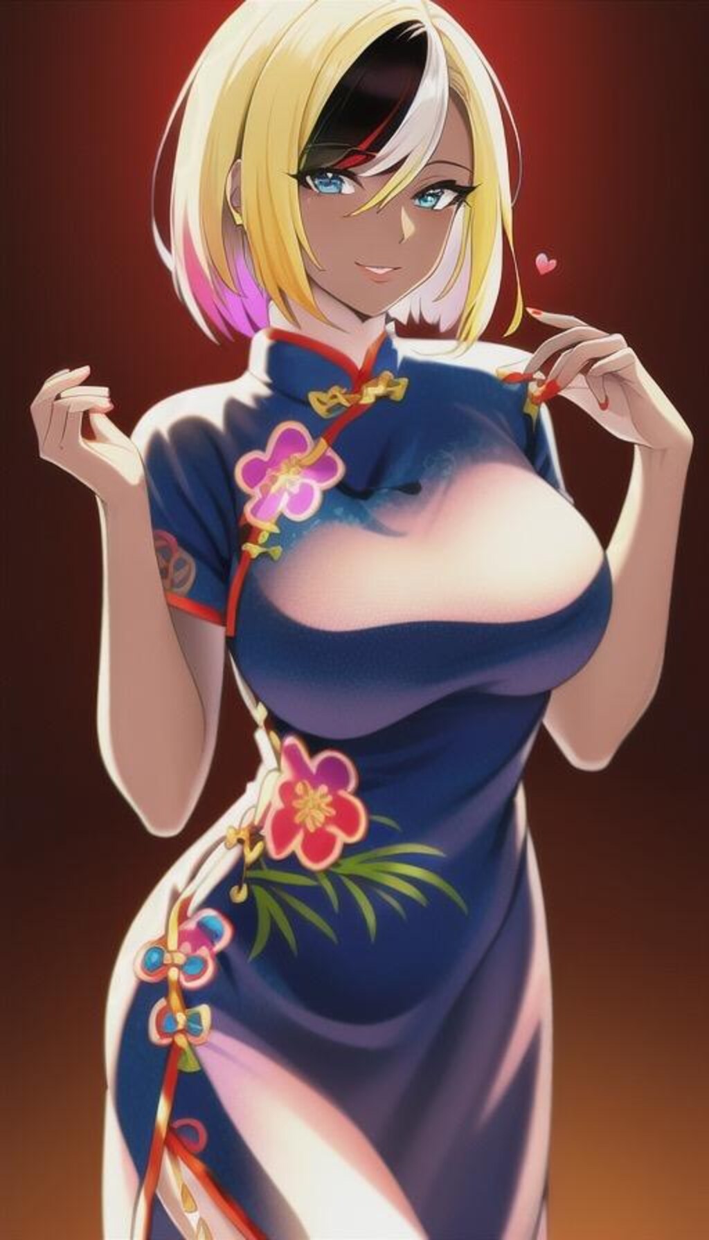 褐色チャイナドレスギャル