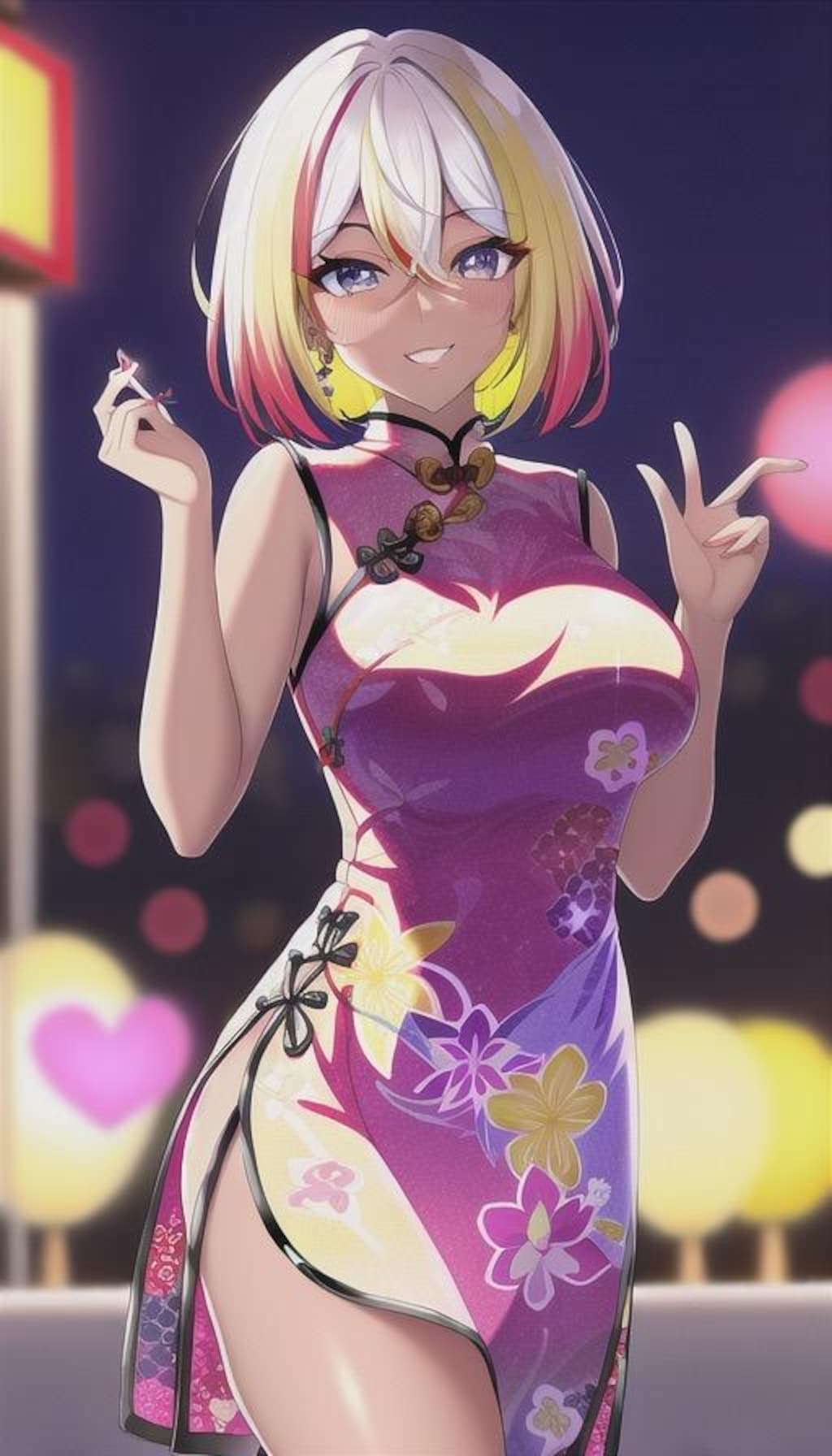 褐色チャイナドレスギャル