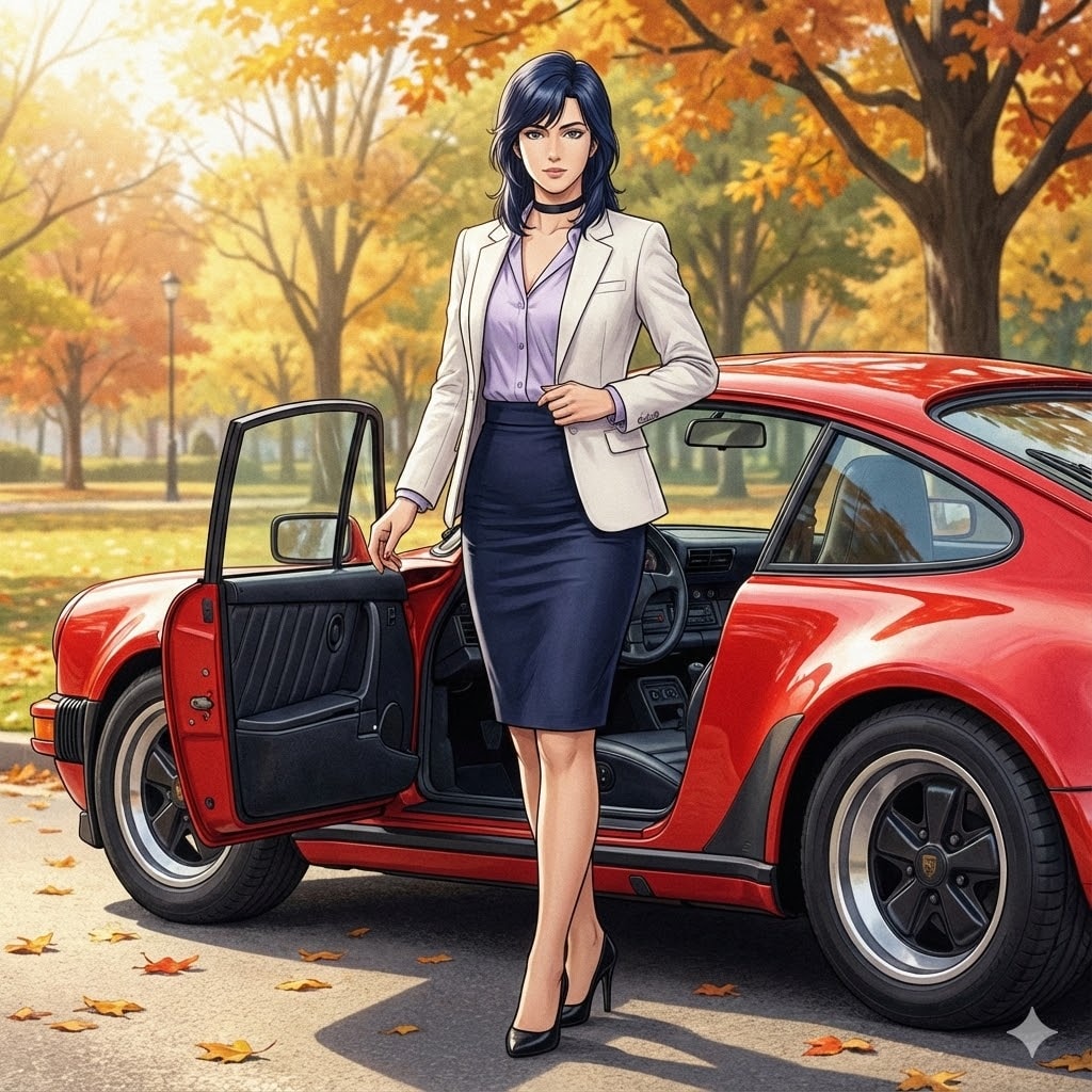 赤いポルシェの女