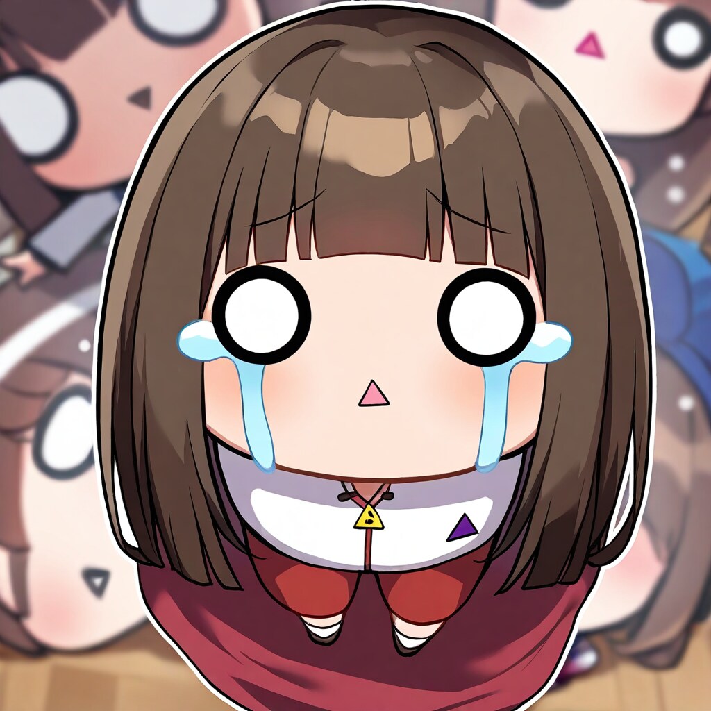 o o, little triangle mouth, chibi