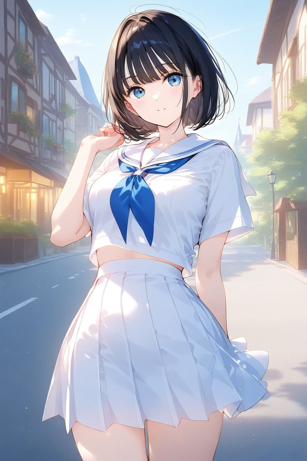 白セーラー服 | の人気AIイラスト・グラビア