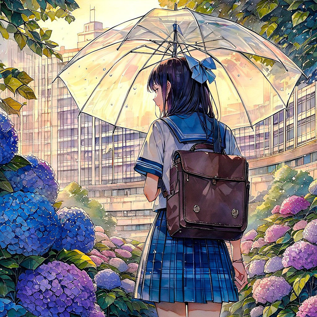 病院へ続く道 (街と少女83) | の人気AIイラスト・グラビア