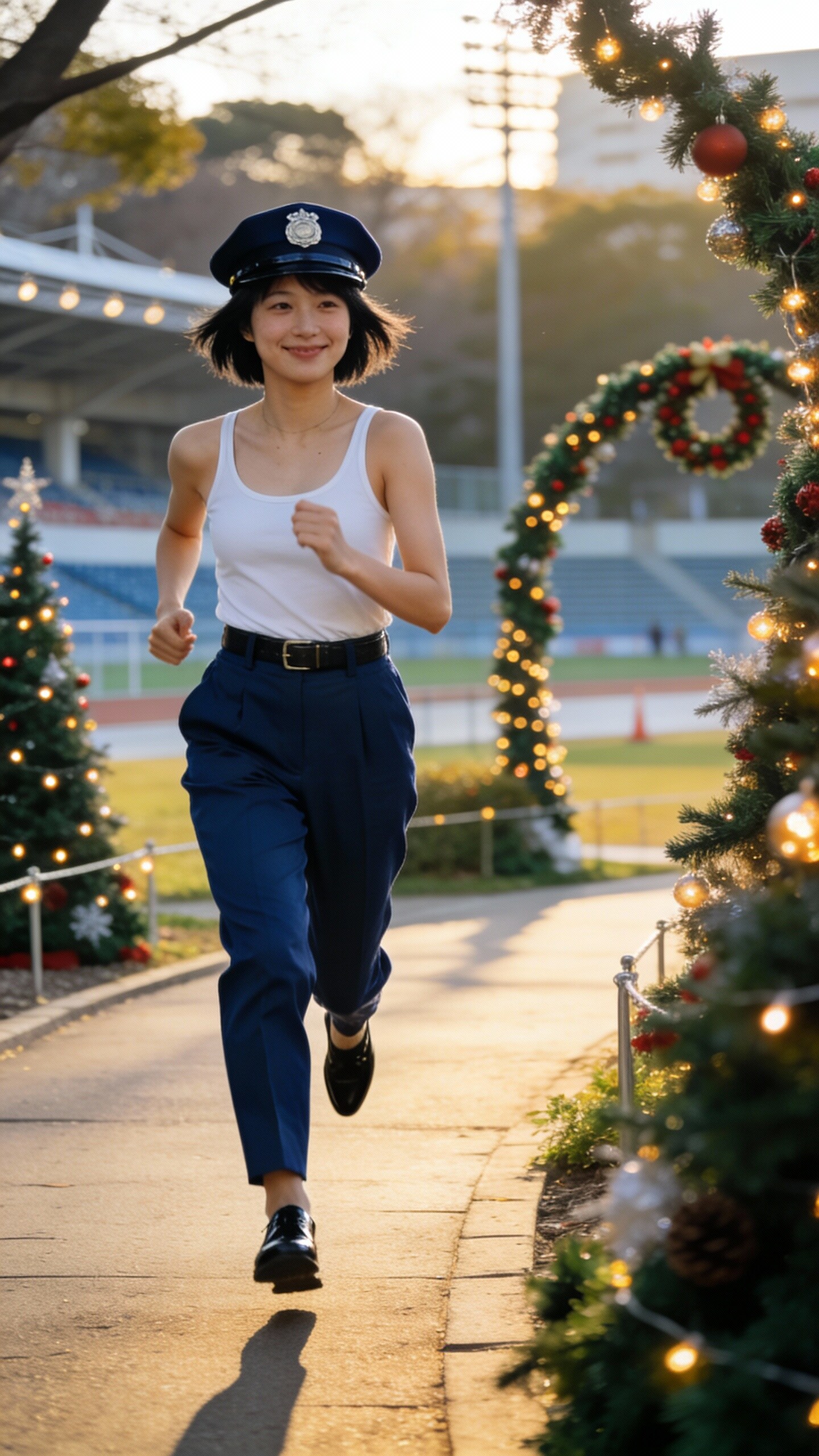 かっこかわいい婦警小網すみれの駒沢オリンピック公園クリスマスランニング