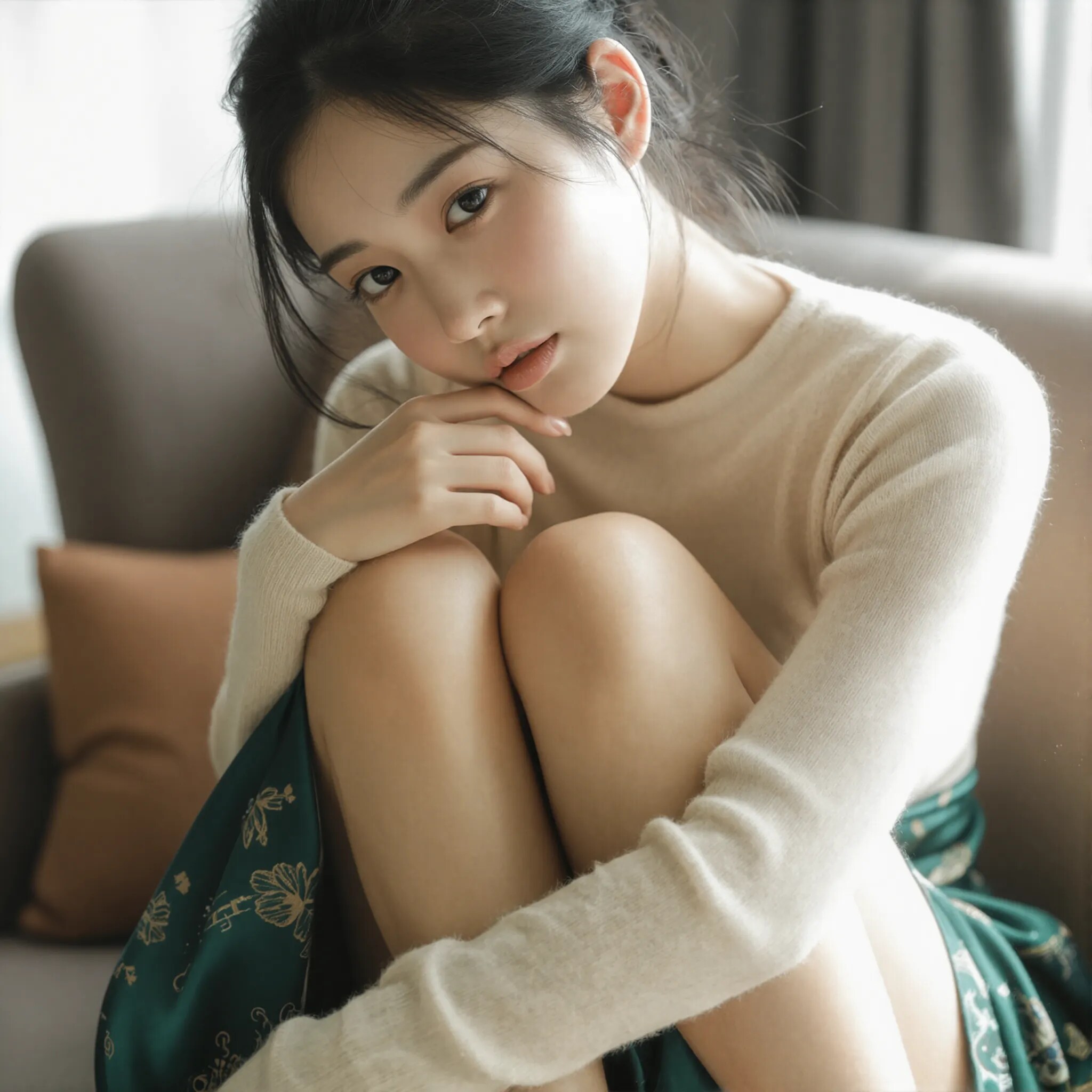 足への視線誘導
