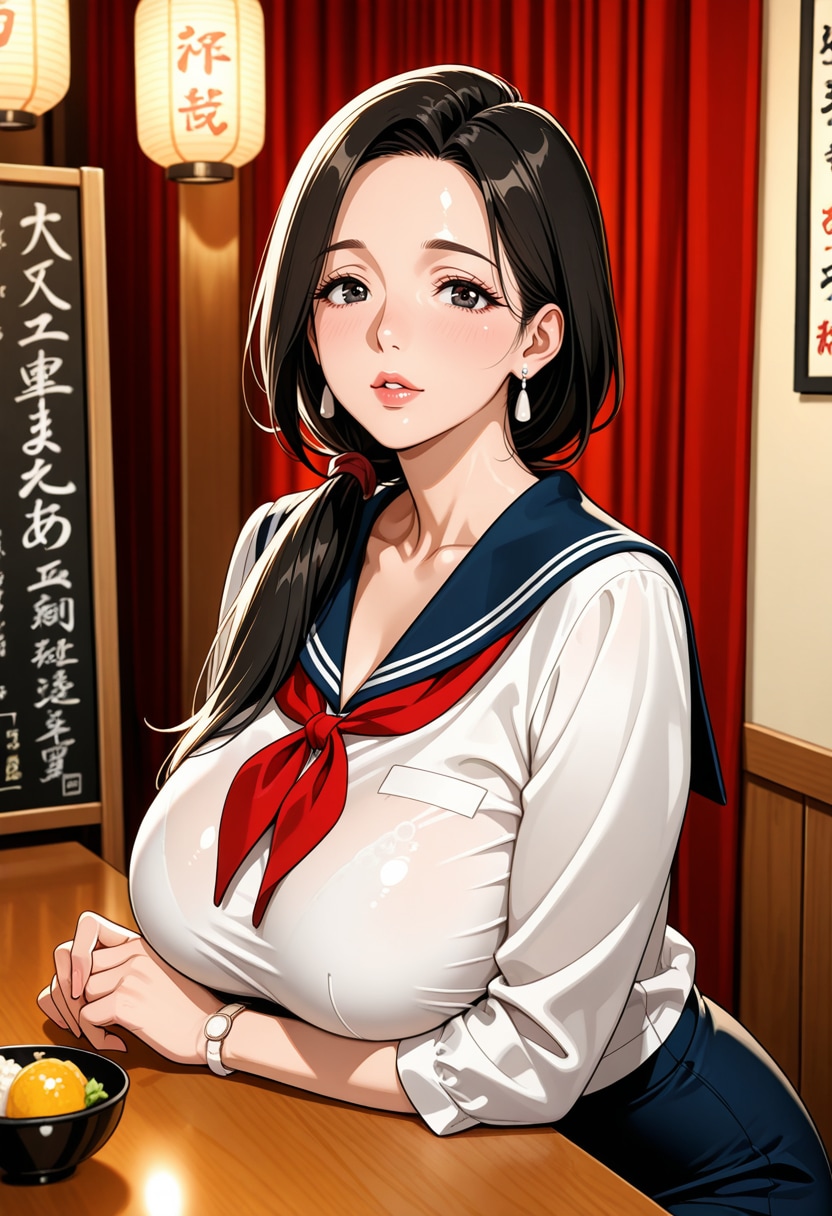 セーラー服の熟女