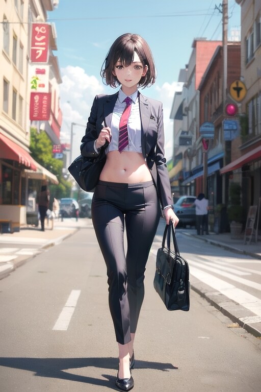へそ出しスーツOL
