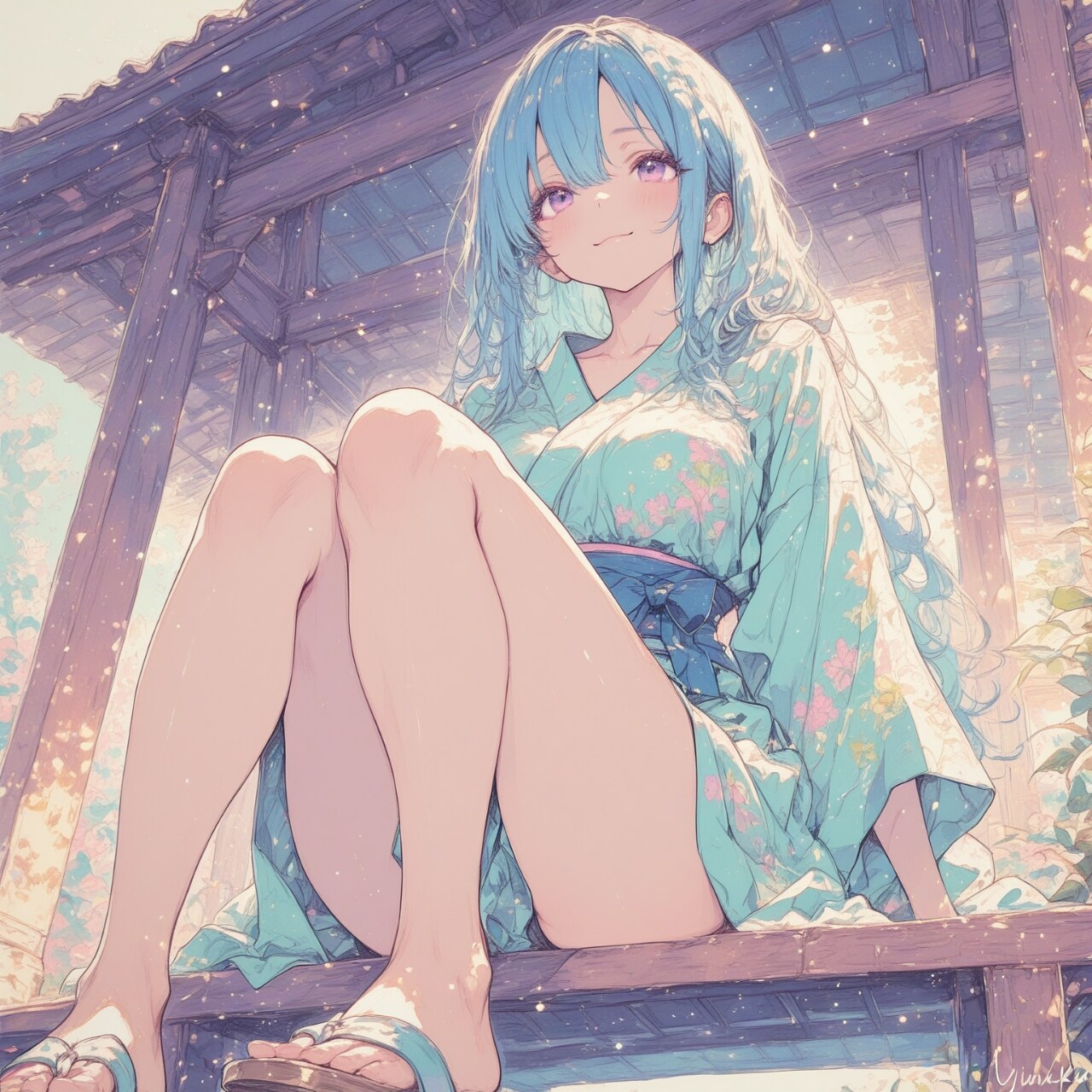 夕涼みの少女