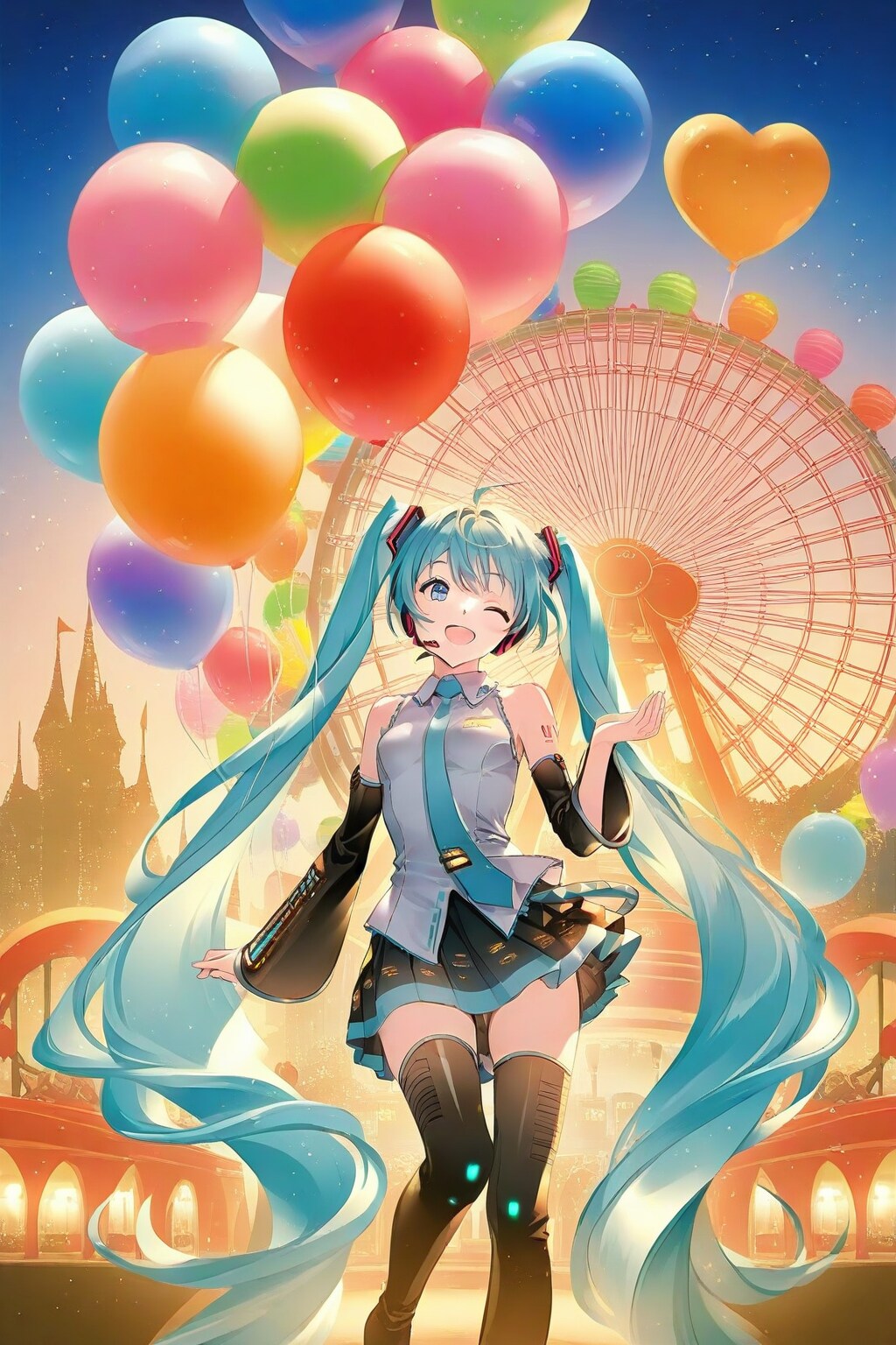 遊園地でミクの日感謝祭ライブ