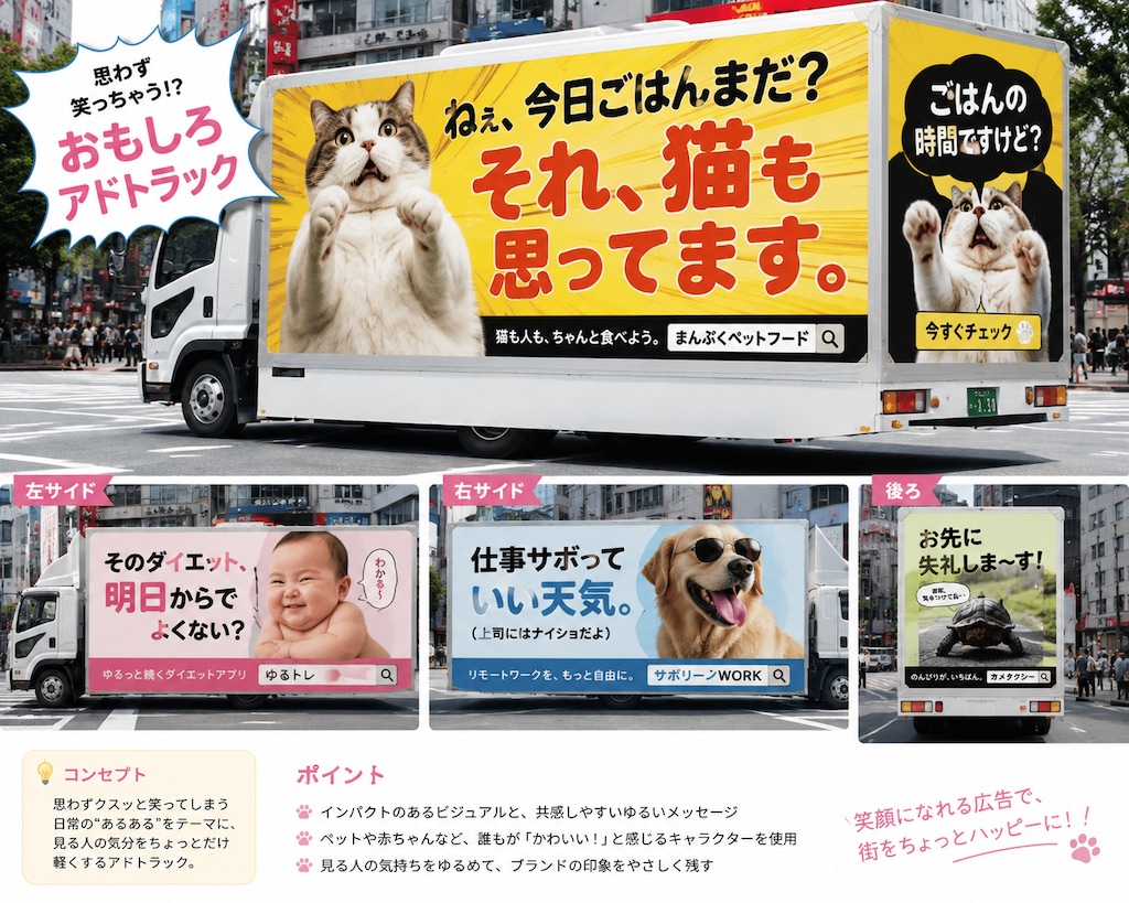 思わず笑ってしまうアドトラック