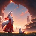 お狐様の散歩風景 3枚目