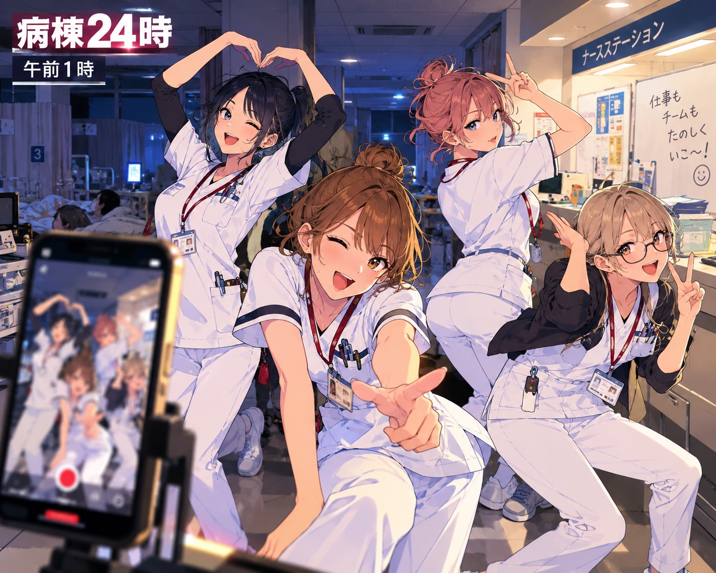新卒ナースが通りまーす | の人気AIイラスト・グラビア