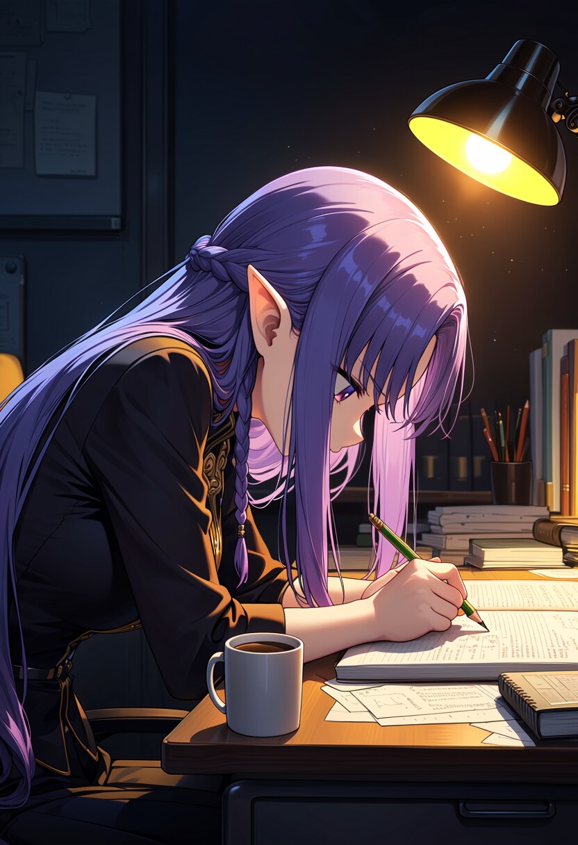 夜更けの研究室 | の人気AIイラスト・グラビア