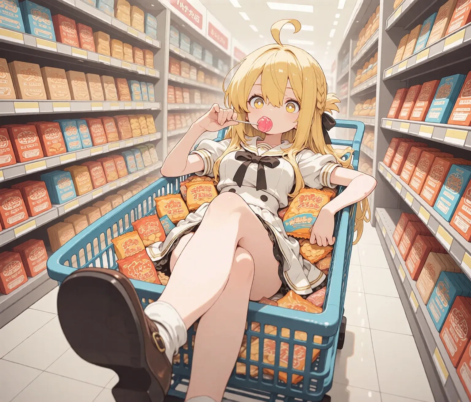 【大人買い】スナック菓子とJK | の人気AIイラスト・グラビア