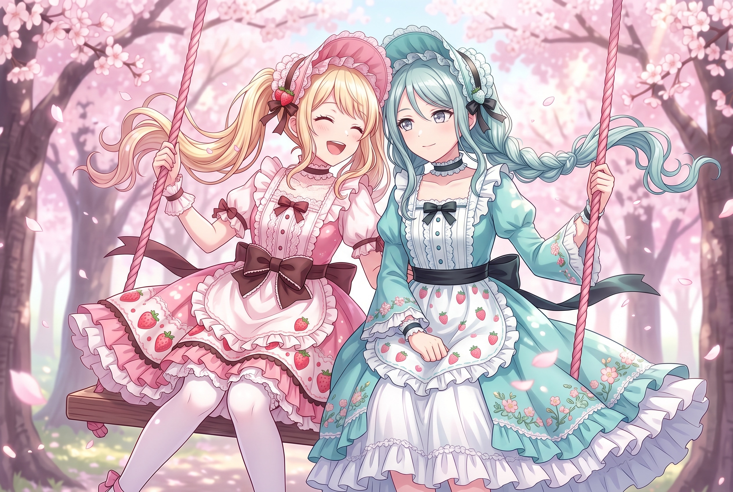 桜風に揺れる乙女の微笑 | の人気AIイラスト・グラビア