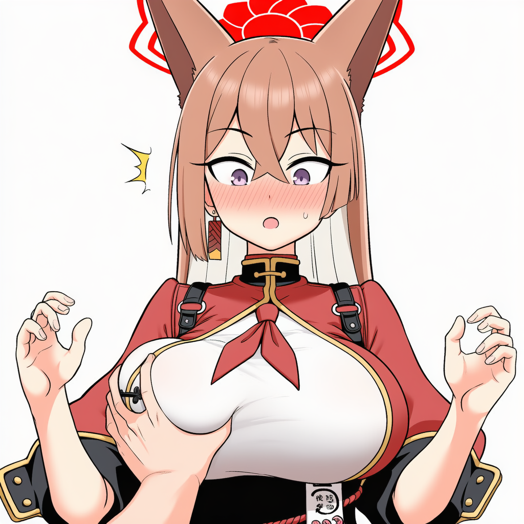 乳を揉まれるルミ