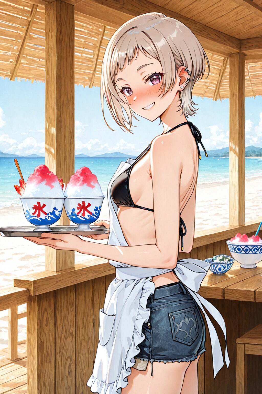 海の家の看板娘