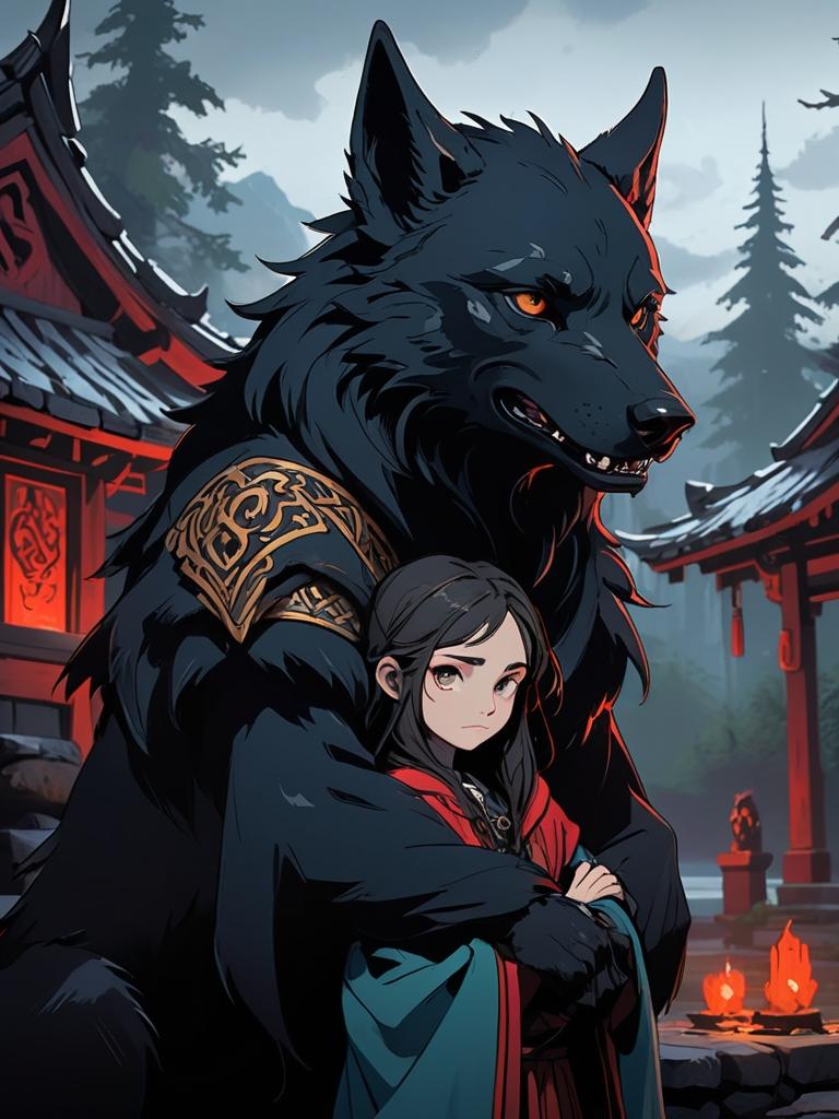 黒と白の狼