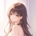 女の子、アニメ風のイラスト、キャミソール 3枚目