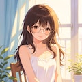 女の子、アニメ風のイラスト、キャミソール 8枚目