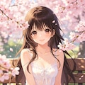 女の子、アニメ風のイラスト、キャミソール 5枚目