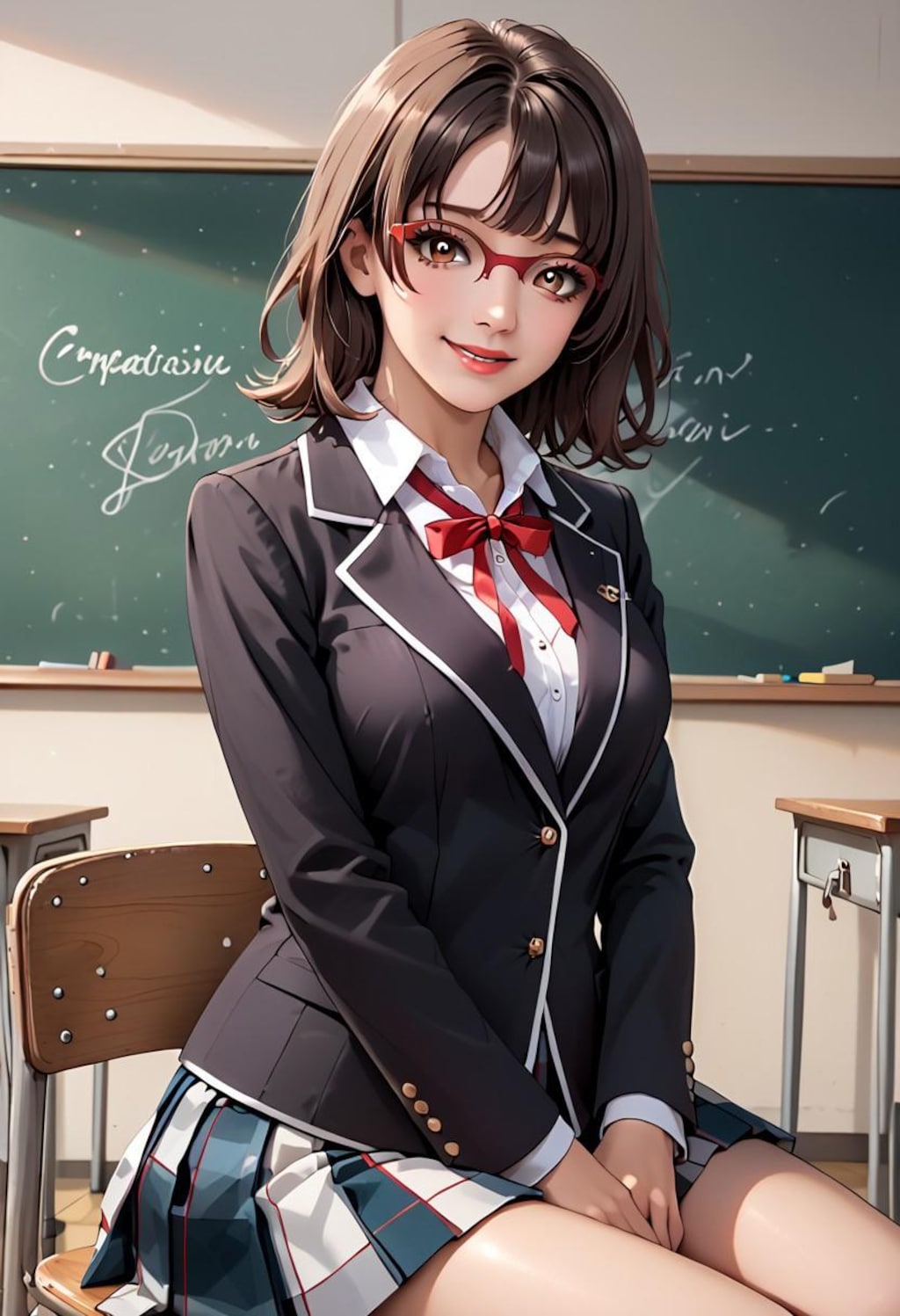 メガネ女子高生