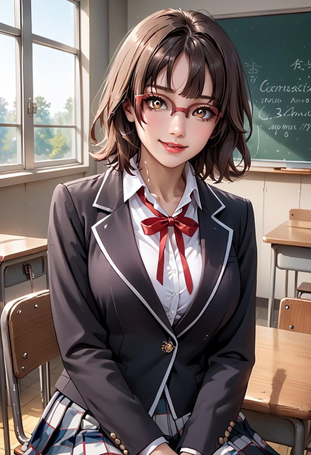 メガネ女子高生