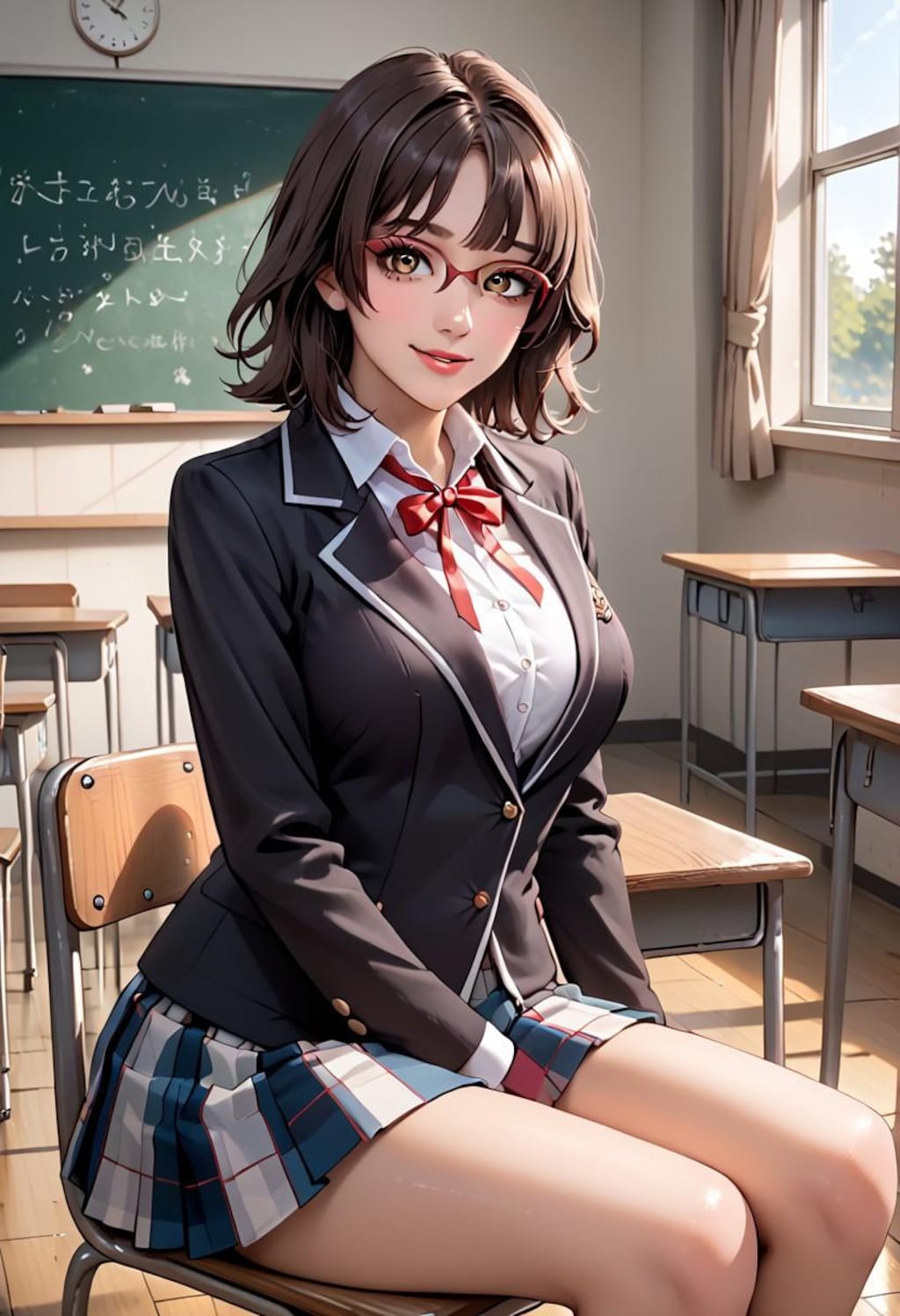 メガネ女子高生