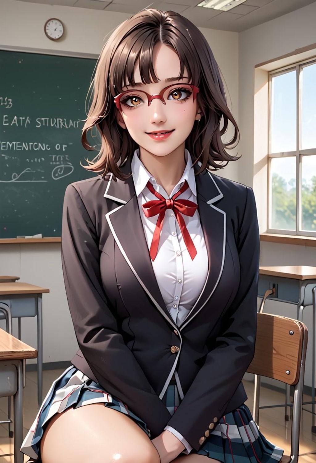 メガネ女子高生