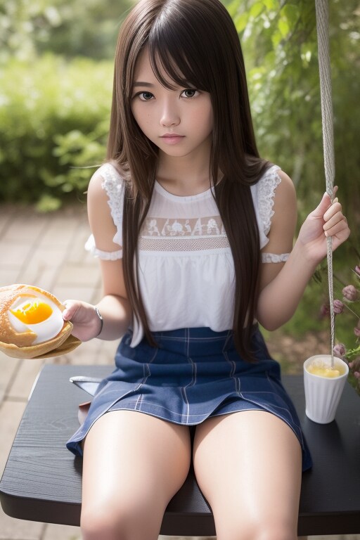 ブランコで朝食を！