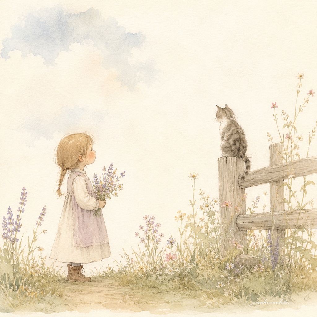 猫と花と