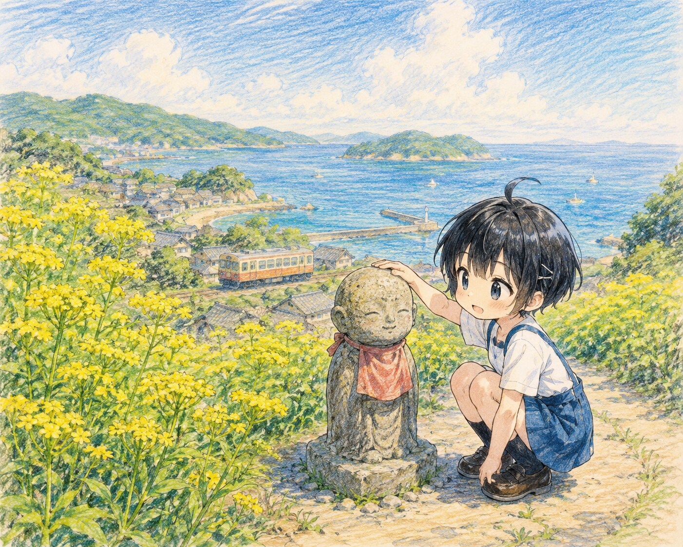 女郎花とお地蔵様 | の人気AIイラスト・グラビア