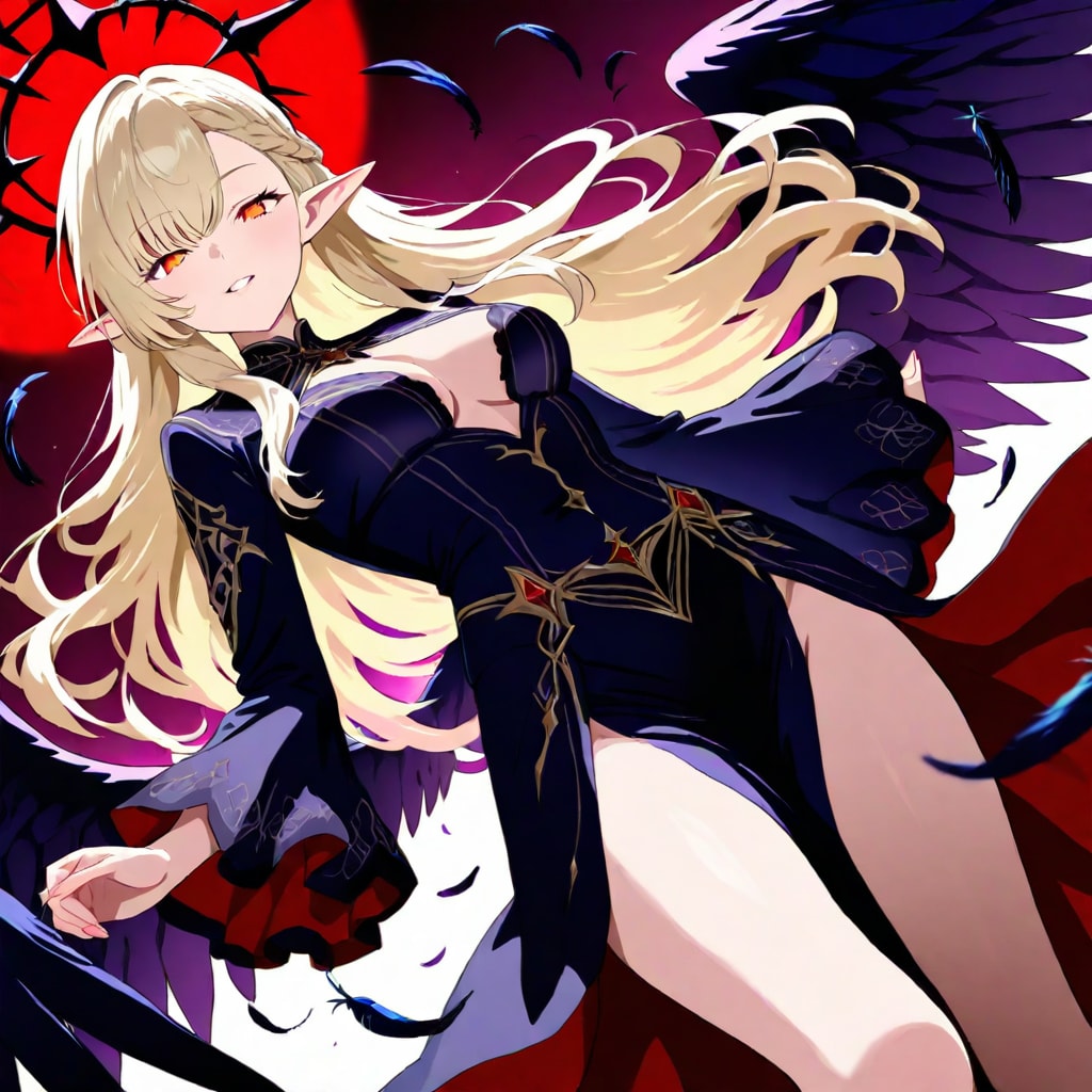 彩葉の堕天使コスプレ