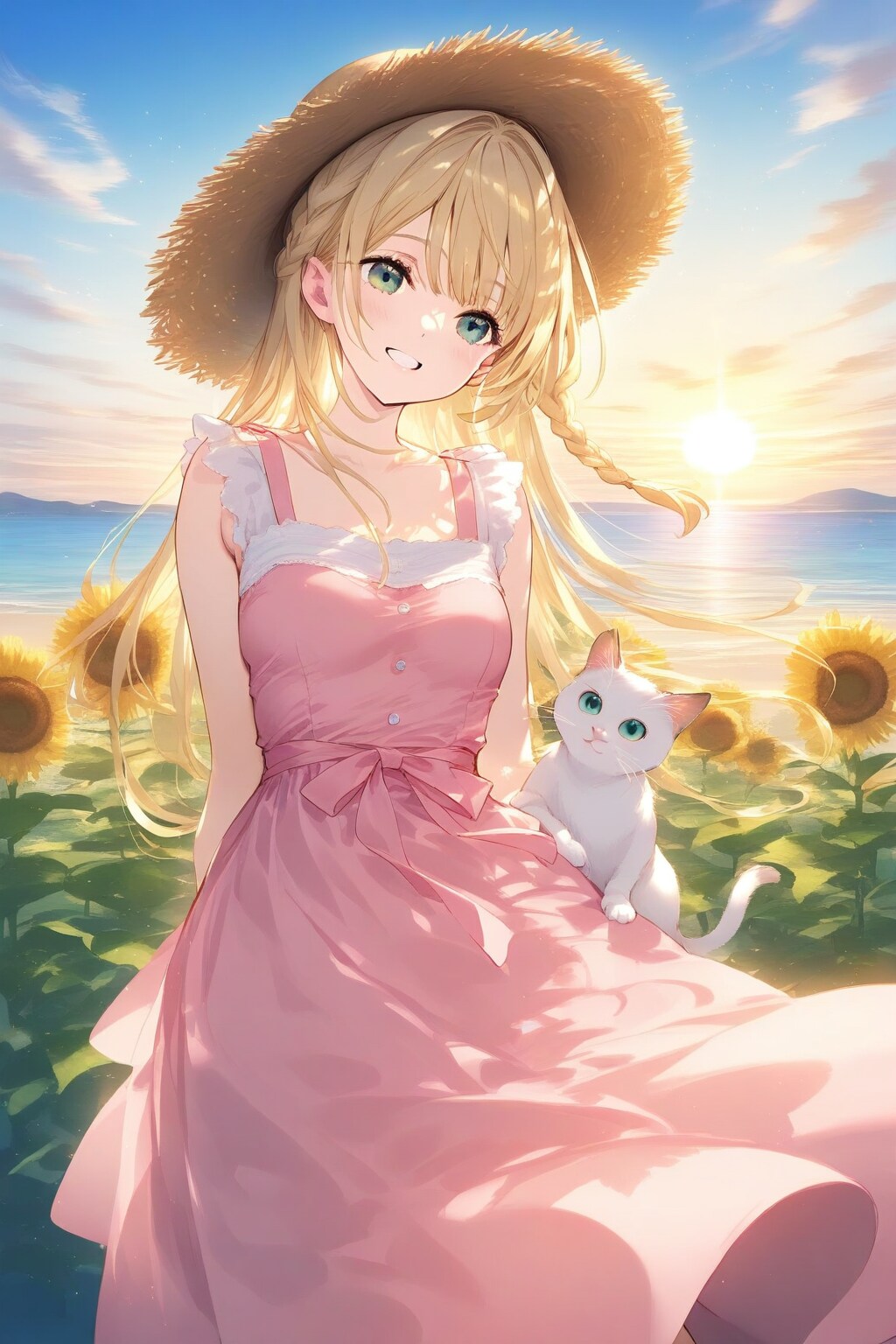白猫と海