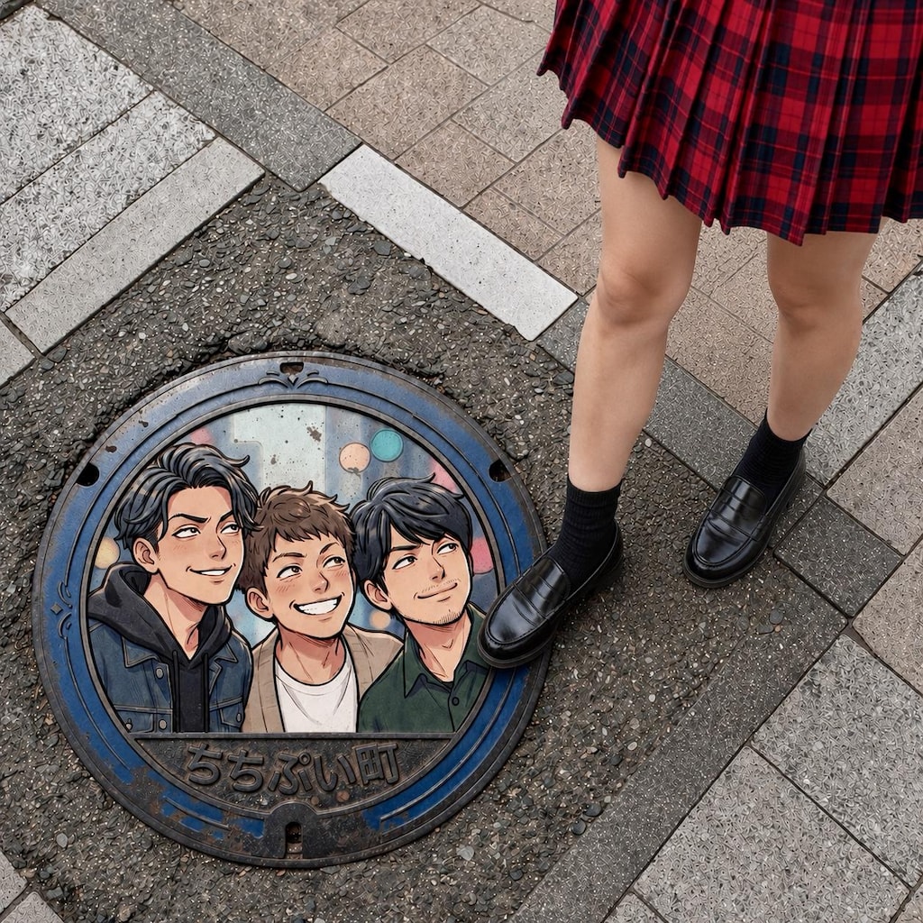 ちちぷい町のマンホール