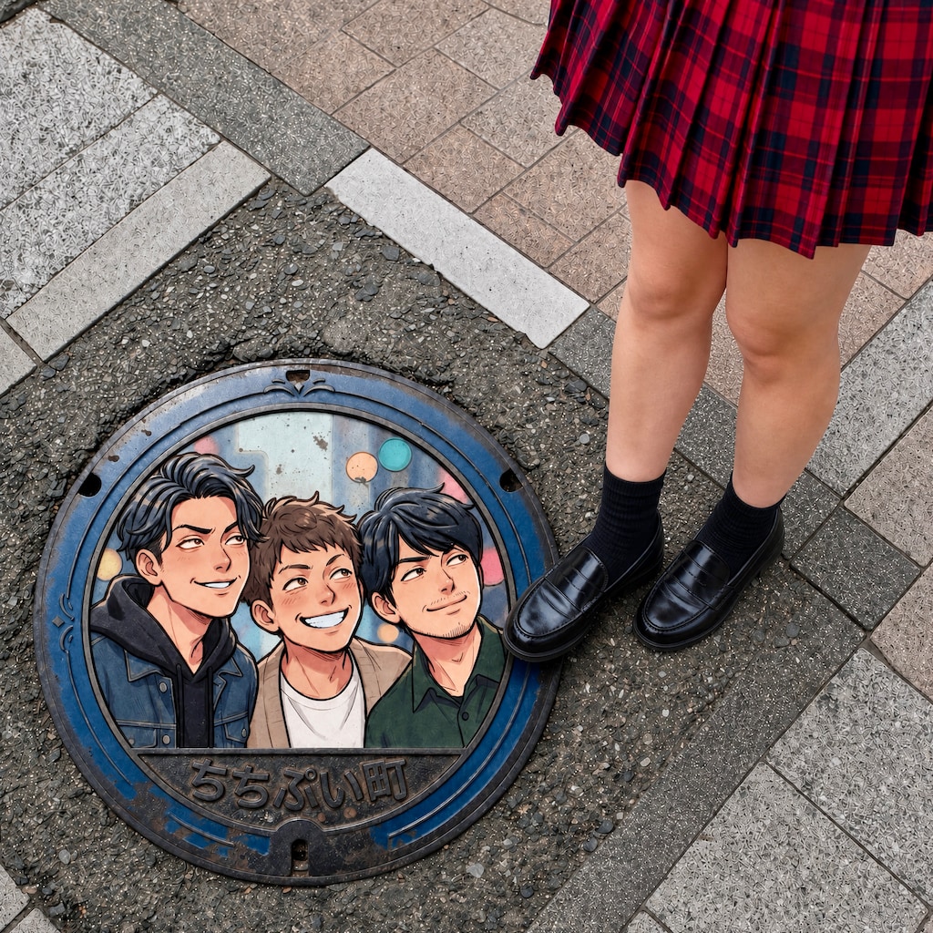 ちちぷい町のマンホール