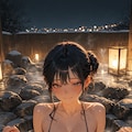 水着で露天風呂 6枚目