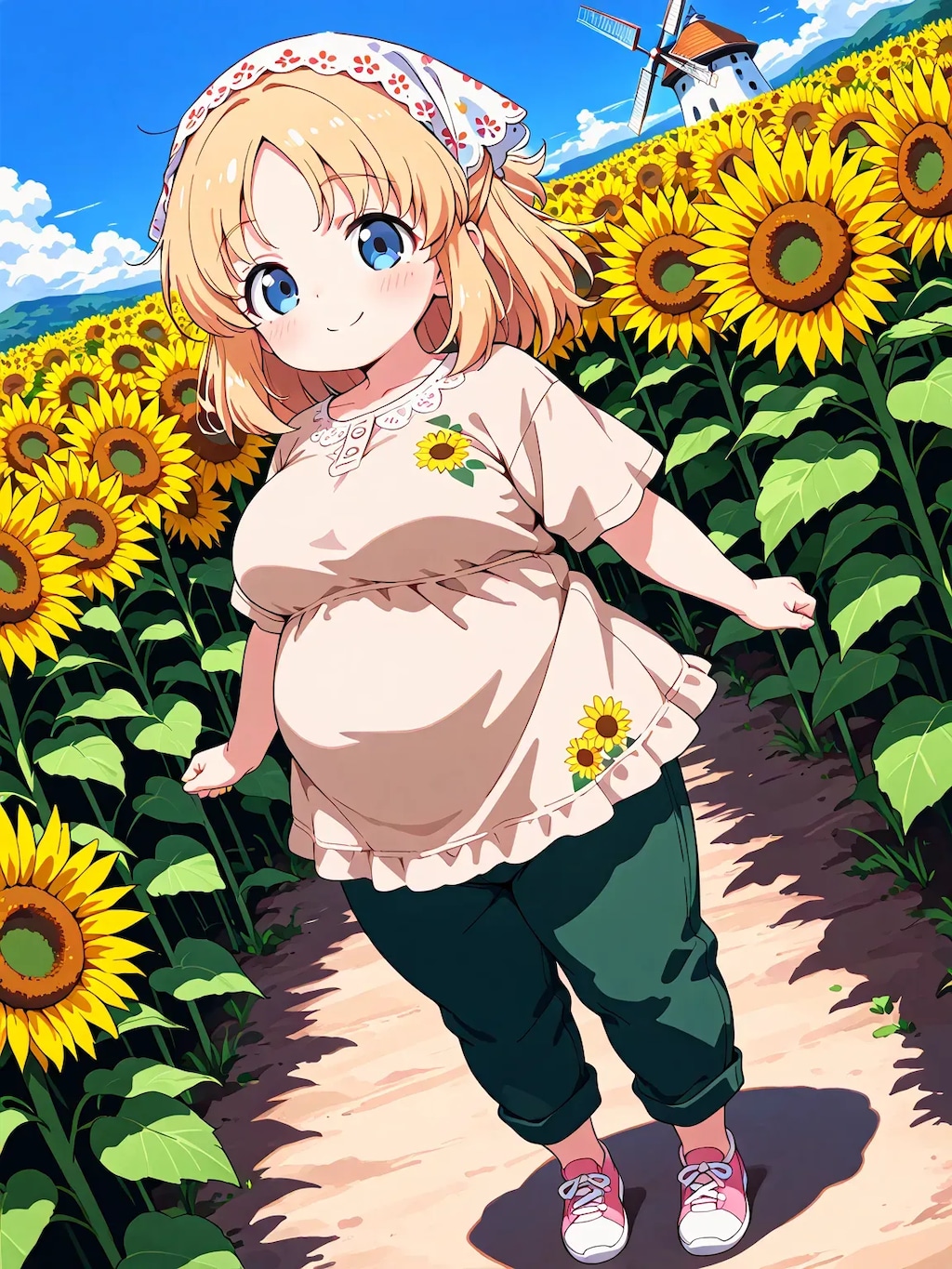 まりあちゃんとひまわり畑