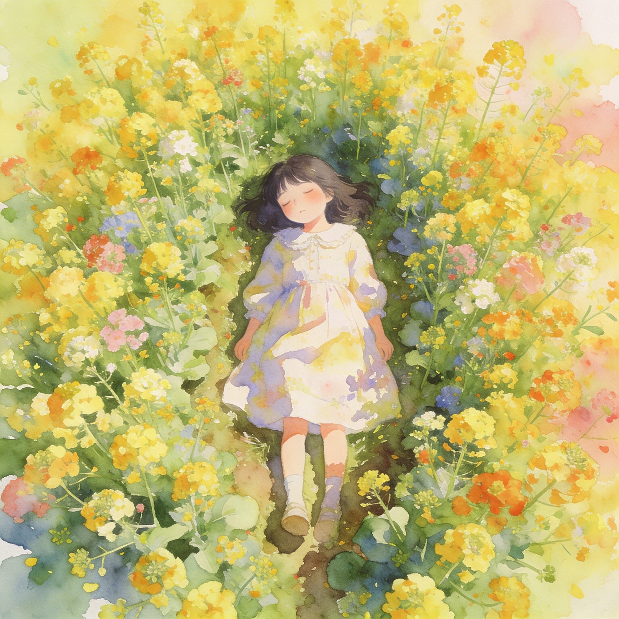菜の花畑にて | の人気AIイラスト・グラビア