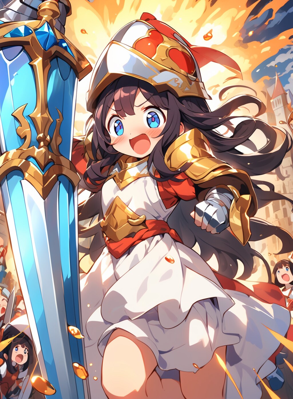 七転び八起きのナイトな小さな女の子