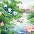 蓮の葉のたまり水 5枚目