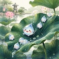 蓮の葉のたまり水 4枚目