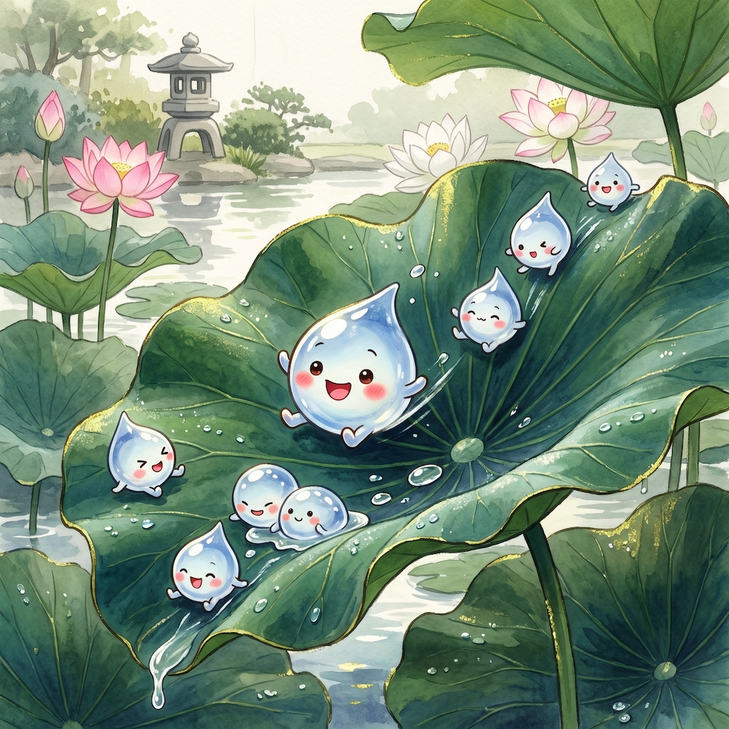 蓮の葉のたまり水
